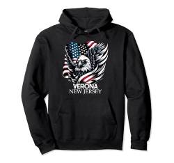 Verona New Jersey 4th Of July USA American Flag Pullover Hoodie von New Jerseyan Merch Tees And Stuff