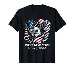 West New York New Jersey 4th Of July USA American Flag T-Shirt von New Jerseyan Merch Tees And Stuff