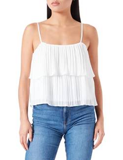 New Look Damen Pleated Strappy Layer Crop T-Shirt, Weiß (Weiß 10.0), 34 von New Look