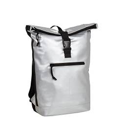 New Rebels - Mart New York Metallic Silber 21L Rucksack Rolltop Wasserabweisend - Laptop 15.6" von New Rebels