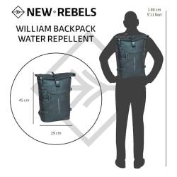 New Rebels Unisex-Erwachsene William-Riverside Backpack Rolltop 17L Rucksack, Metallic Green, 29x13x45cm von New Rebels