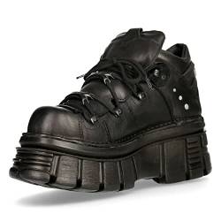 New Rock 106N Unisex-Turm 100% Leder Gothic-Plattform Punk Mode Stiefeletten Schuh 44 von New Rock