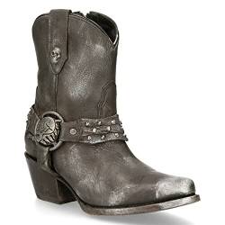 New Rock Damen Boots WSTM005-S1 Schwarz 100% Leder Cowboy Western Spitzstiefel 38 von New Rock