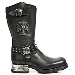 New Rock Herren Stiefel MR030-S1 Schwarz Western 100% Leder Gothic Plateauschuhe 42 von New Rock