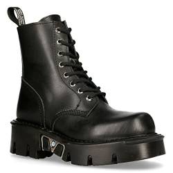 New Rock MILI-084N-S3 Schwarz Gotisch Stiefel Mode Militär Unisex 8 Loch Biker Schuhe Gote 44 von New Rock