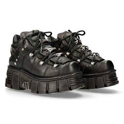 New Rock Schnürschuhe für Damen M-106-C66 Größe 45 Schwarz von New Rock