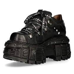 Schuhe aus Leder, Militär, Unisex, New Rock, Original M.TANK120NSHLACE-S1, Schwarz , 36 EU von New Rock