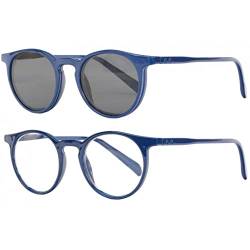 New Time Syna Sonnenbrille, magnetisch, blau, rund, Syna – Unisex, blau, Dioptrie 2 von New Time