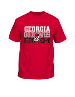 New World Graphics Georgia Bulldogs Sic Em T-Shirt - 2 Farben - Rot und Schwarz, Rot/Ausflug, einfarbig (Getaway Solids), 3XL von New World Graphics