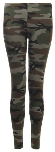 Neu Damen Armee Tarnung Druck Gamaschen (Army Camouflage Print Leggings) (36-38, Green- Army) von New