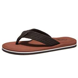 NewDenBer Damen Herren Flip Flops Surfen Zehentrenner Beach Pool Sandalen (39 EU, Braun) von NewDenBer