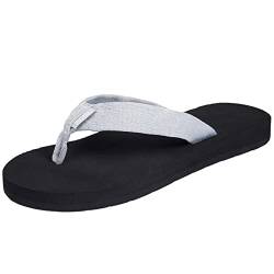 NewDenBer Flip Flops Damen Bequeme Zehentrenner Sommer Beach Pool Sandalen (36 EU, Grau) von NewDenBer