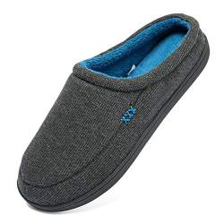 NewDenBer Hausschuhe Damen Memory Foam Warme Bequeme Weiche Gefüttert Winter Pantoffeln (35/36 EU, Dunkelgrau und Blau) von NewDenBer