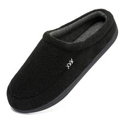 NewDenBer Hausschuhe Damen Memory Foam Warme Bequeme Weiche Gefüttert Winter Pantoffeln (41/42 EU, Schwarz) von NewDenBer