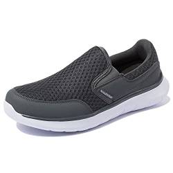 NewDenBer Sportschuhe Slipper Herren Leichtes Freizeitschuhe Slip On Sneaker (42 EU, Grau) von NewDenBer