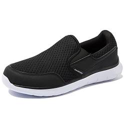 NewDenBer Sportschuhe Slipper Herren Leichtes Freizeitschuhe Slip On Sneaker (43 EU, Schwarz) von NewDenBer