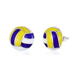 NewL 925 Sterling Silber Sport Volleyball Emaille Ohrstecker für Frauen Anti-Allergie Ohrstecker Mädchen Geschenke, Keramik von NewL