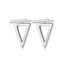 NewL Dreieck Ohrringe für Frauen Geometrische Ohr Jacke Ohrringe Vorne und Hinten Dreieck Ohrstecker Leicht Hypoallergen, Sterling Silber von NewL