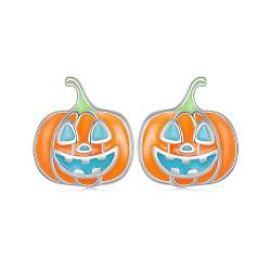 NewL Halloween Ohrringe für Frauen Mädchen Lila Spinne Orange Kürbis baumeln Ohrringe mit, Sterling Silber von NewL