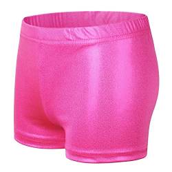 NewL Kinder Mädchen Elastische Taille Glänzend Metallic Ballett Tanz Shorts Hose für Sport Yoga Gymnastik Workout (Rosenrot, 3-4 Jahre) Tag Größe 110 von NewL