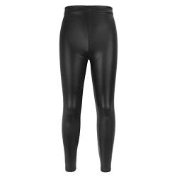 NewL Kinder Mädchen Tanzhose Gymnastik Glänzend Metallic Tanzleggings Skinny für Performances Kostüm (Schwarz, 13-14 Jahre) Tag Größe 160 von NewL