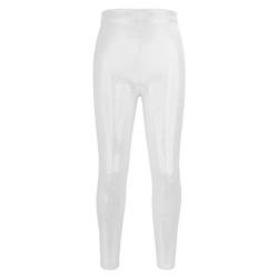 NewL Kinder Mädchen Tanzhose Gymnastik Glänzend Metallic Tanzleggings Skinny für Performances Kostüm (Weiß, 9-10 Jahre) Tag Größe 140 von NewL