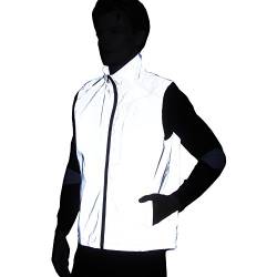 NewL männer Frauen 3 mt reflektierende Weste Jacke Casual Hiphop Windjacke Nacht sportlich Mantel Fluoreszierende Kleidung (S) von NewL