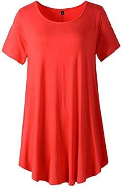Newbestyle Damen Tunika Kurzarm T-Shirt Sommer Plissiert Bluse Tops Oberteil von Newbestyle