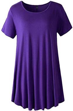 Newbestyle Damen Tunika Kurzarm T-Shirt Sommer Plissiert Bluse Tops Oberteil von Newbestyle