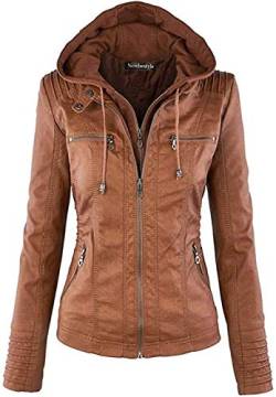 Newbestyle Jacke Damen Lederjacke Frauen Kunstlederjacke Damen mit Zip (Normale EU-Größe) von Newbestyle