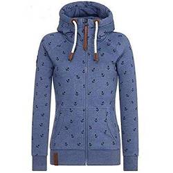 Newbestyle Jacke Damen Sweatjacke Hoodie Sweatshirt Oberteile Damen Pullover Kapuzenpullover Pulli mit Reissverschluss (Blau, S) von Newbestyle