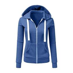 Newbestyle Jacke Damen Sweatjacke Hoodie Sweatshirtjacke Pullover Oberteile Kapuzenpullover (Denim Blau, S) von Newbestyle