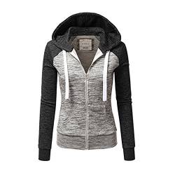 Newbestyle Jacke Damen Sweatjacke Hoodie Sweatshirtjacke Pullover Oberteile Kapuzenpullover (Dunkelgrau, Small) von Newbestyle