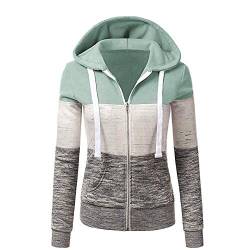 Newbestyle Jacke Damen Sweatjacke Hoodie Sweatshirtjacke Pullover Oberteile Kapuzenpullover (Hellgrün, XS) von Newbestyle