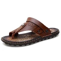 Newbestyle Sommer Strand Sandalen Herren Pantoletten Zehentrenner Dunkelbraun 41 von Newbestyle