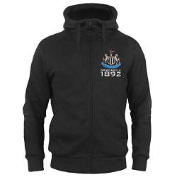 Newcastle United FC - Herren Fleece-Kapuzenjacke mit Reißverschluss - Offizielles Merchandise - Geschenk für Fußballfans - Schwarz - XL von Newcastle United FC