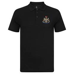 Newcastle United FC Herren Polo-Shirt mit originalem Logo - Schwarz - XXL von Newcastle United FC