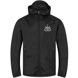 Newcastle United FC - Herren Wind- und Regenjacke - halber Reißverschluss - Offizielles Merchandise - Geschenk für Fußballfans - Schwarz - Kapuze mit Schirm - 2XL von Newcastle United FC