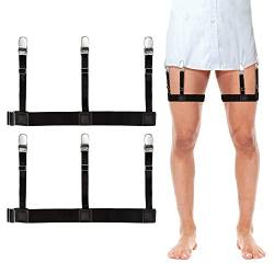 Herren Hemdhalter Verstellbarer Hosenträger Elastische Hemden Strumpfband Flexible Hemd Halterung Straffer für Männer mit Rutschfest Sperrung Schellen Schwarz (1 Paar) von Newellsail