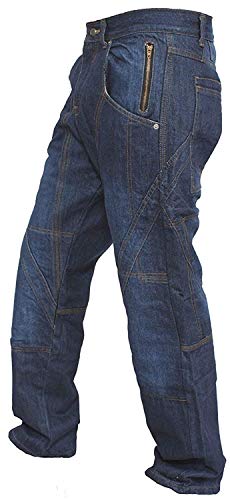 newfacelook Motorradhose Rüstungen motorrad Hose Jeans Kommt mit Aramid verstärkt Schutzauskleidung, 36W / 30L, Blau von Newfacelook