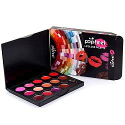 15 Farben Lippen Glanz Palette Makeup Set pro Matte Creme Lip Gloss High Pigment Lips Kosmetische Lippenstiftpalette Feiertagsgeschenk für Frauen Mädchen von Newin Star