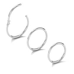 NewkeepsR 3stck-0,8mm Dicke 316L Chirurgisches Stahlscharnier Clicker Segment Nahtlose Ringe, Nahtloser Lappen Knorpel Tragus Ohrring Nase Hoop-5/6/7mm von NewkeepsR