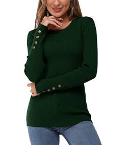 Newshows Pullover Damen Herbst Strickpullover Elegant Damenpullover Winter Pulli Damen Armee-grün von Newshows