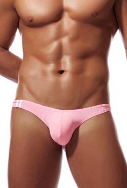 Newsywell Herren Eisseide Bikini Bulge Pouch Micro Männer Niedrige Taille Briefs Unterwäsche Pink X-Large von Newsywell