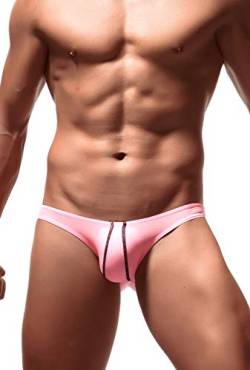 Newsywell Herren Eisseide Bikini Bulge Pouch Micro Männer Niedrige Taille Briefs Unterwäsche Pink X-Large von Newsywell