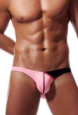 Newsywell Herren Eisseide Bikini Micro Bikinis Bulge Pouch Low Rise Unterhose Männer Soft Briefs Unterwäsche Pink XX-Large von Newsywell