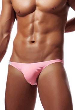 Newsywell Herren Eisseide Bikini Micro Bikinis Bulge Pouch Low Rise Unterhose Männer Soft Briefs Unterwäsche Pink XX-Large von Newsywell