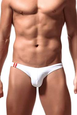 Newsywell Herren Elasthan Bikini Micro Männer Niedrige Taille Slips Unterwäsche Weiß XX-Large von Newsywell