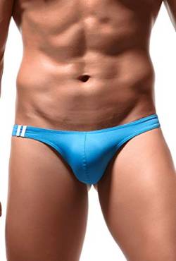 Newsywell Herren G String Bulge Tanga Stretchy Bikini Atmungsaktiv Low Rise Pouch Briefs Unterwäsche Blau X-Large von Newsywell