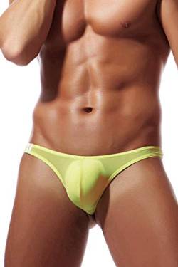 Newsywell Herren Tangas G-String T-Rücken Atmungsaktiv Beutel Low Rise Bikini Für Herren Unterwäsche Gelb Groß von Newsywell